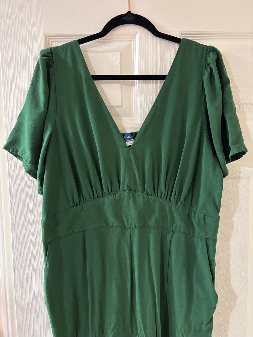 Green V-Neck Women's full length Romper